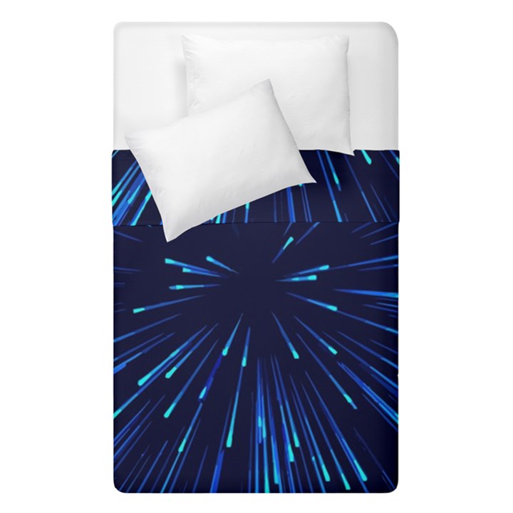 Particle Art Background Blue Duvet Cover Double Side (Single Size)