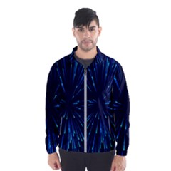 Particle Art Background Blue Men s Windbreaker