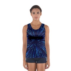 Particle Art Background Blue Sport Tank Top 