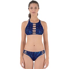 Particle Art Background Blue Perfectly Cut Out Bikini Set by Ravend