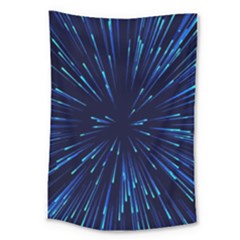 Particle Art Background Blue Large Tapestry