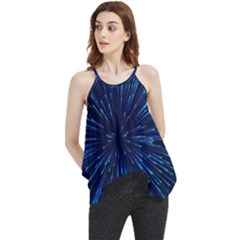 Particle Art Background Blue Flowy Camisole Tank Top