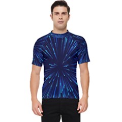 Particle Art Background Blue Men s Short Sleeve Rash Guard