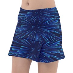 Particle Art Background Blue Classic Tennis Skirt