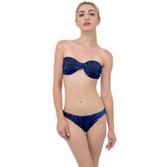 Particle Art Background Blue Classic Bandeau Bikini Set