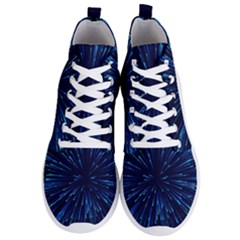 Particle Art Background Blue Men s Lightweight High Top Sneakers by Ravend