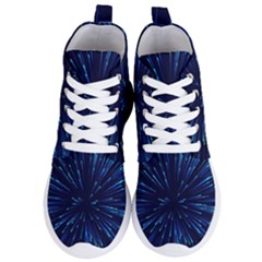 Particle Art Background Blue Women s Lightweight High Top Sneakers by Ravend