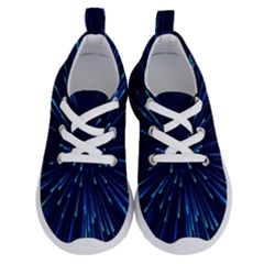 Particle Art Background Blue Running Shoes