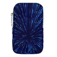 Particle Art Background Blue Waist Pouch (Small)