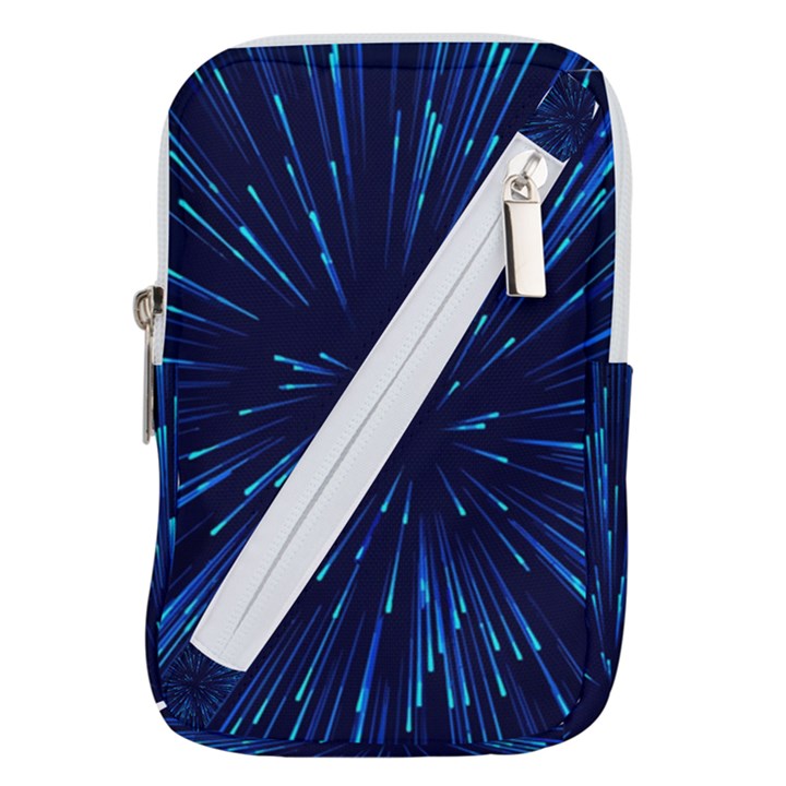 Particle Art Background Blue Belt Pouch Bag (Small)