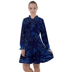 Particle Art Background Blue All Frills Chiffon Dress