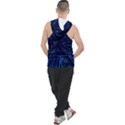 Particle Art Background Blue Men s Sleeveless Hoodie View2