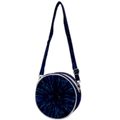 Particle Art Background Blue Crossbody Circle Bag