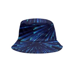 Particle Art Background Blue Inside Out Bucket Hat (Kids)