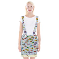 Fish Ocean Sea Water Diving Blue Nature Braces Suspender Skirt by Ravend