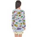 Fish Ocean Sea Water Diving Blue Nature Long Sleeve Chiffon Shift Dress  View2