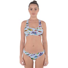 Fish Ocean Sea Water Diving Blue Nature Cross Back Hipster Bikini Set by Ravend