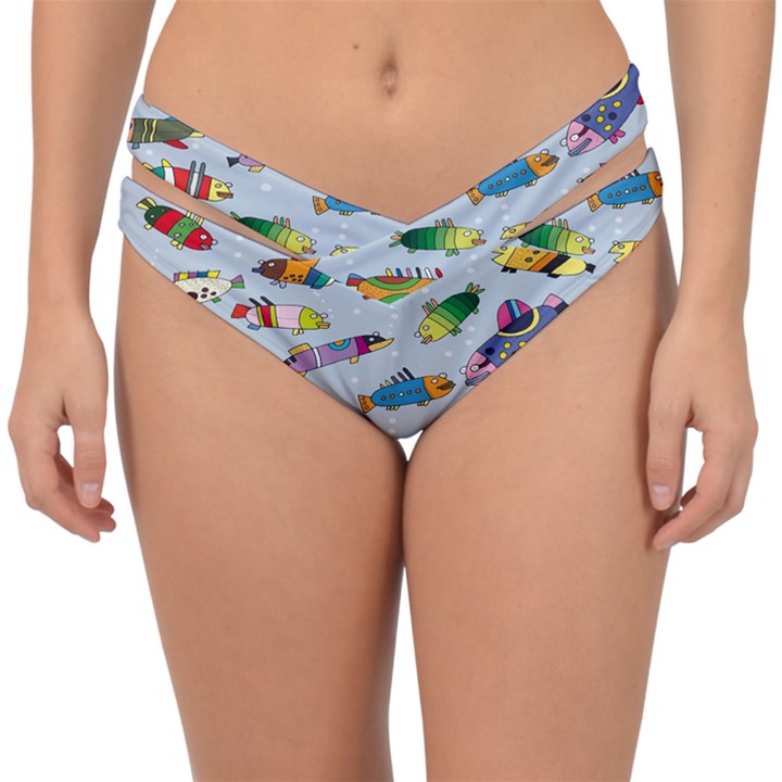 Fish Ocean Sea Water Diving Blue Nature Double Strap Halter Bikini Bottom