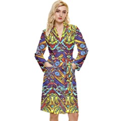 Mosaic Pattern Background Long Sleeve Velour Robe by Ravend