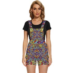 Mosaic Pattern Background Short Overalls