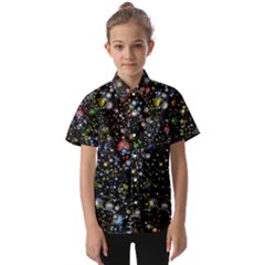 Universe Star Planet Galaxy Kids  Short Sleeve Shirt by Ravend