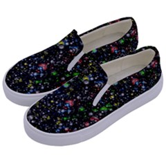 Universe Star Planet Galaxy Kids  Canvas Slip Ons by Ravend