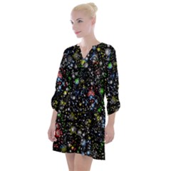 Universe Star Planet Galaxy Open Neck Shift Dress by Ravend