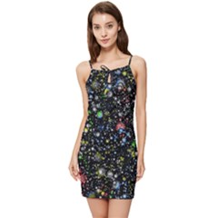 Universe Star Planet Galaxy Summer Tie Front Dress