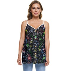 Universe Star Planet Galaxy Casual Spaghetti Strap Chiffon Top by Ravend