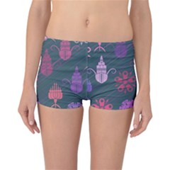 Floral Non Seamless Pattern Reversible Boyleg Bikini Bottoms by Ravend