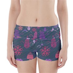 Floral Non Seamless Pattern Boyleg Bikini Wrap Bottoms by Ravend