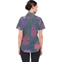 Floral Non Seamless Pattern Women s Short Sleeve Shirt View2