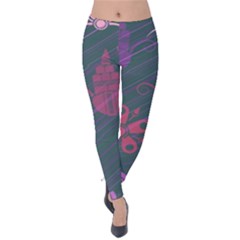 Floral Non Seamless Pattern Velvet Leggings by Ravend