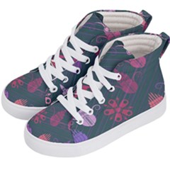 Floral Non Seamless Pattern Kids  Hi-top Skate Sneakers