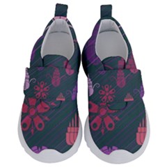 Floral Non Seamless Pattern Kids  Velcro No Lace Shoes