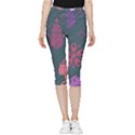 Floral Non Seamless Pattern Inside Out Lightweight Velour Capri Leggings  View1