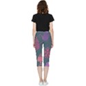 Floral Non Seamless Pattern Inside Out Lightweight Velour Capri Leggings  View2