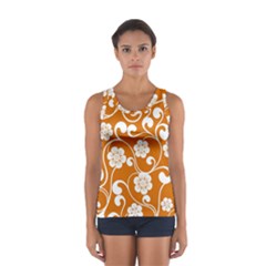 Orange Floral Walls  Sport Tank Top  by ConteMonfrey