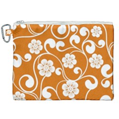 Orange Floral Walls  Canvas Cosmetic Bag (xxl) by ConteMonfrey