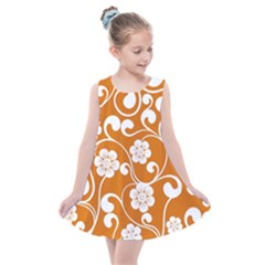 Orange Floral Walls  Kids  Summer Dress by ConteMonfrey