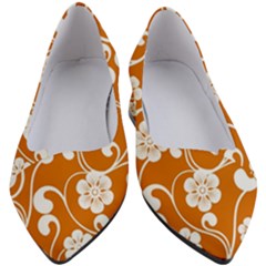 Orange Floral Walls  Women s Block Heels  by ConteMonfrey