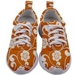 Orange Floral Walls  Kids Athletic Shoes by ConteMonfrey