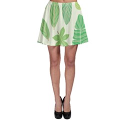 Watercolor Banana Leaves  Skater Skirt by ConteMonfrey