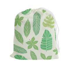 Watercolor Banana Leaves  Drawstring Pouch (2xl) by ConteMonfrey