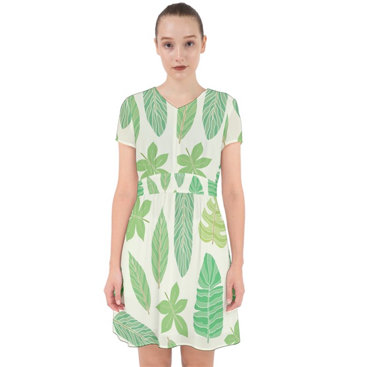 Watercolor Banana Leaves  Adorable in Chiffon Dress