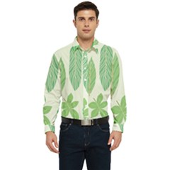 Watercolor Banana Leaves  Men s Long Sleeve  Shirt by ConteMonfrey