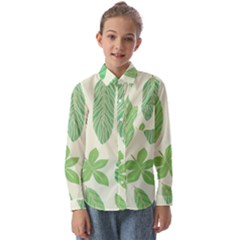 Watercolor Banana Leaves  Kids  Long Sleeve Shirt by ConteMonfrey