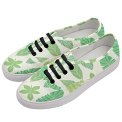 Watercolor Banana Leaves  Women s Classic Low Top Sneakers by ConteMonfrey