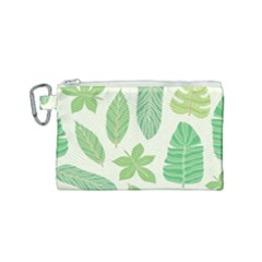 Watercolor Banana Leaves  Canvas Cosmetic Bag (small) by ConteMonfrey