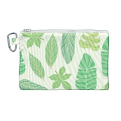 Watercolor Banana Leaves  Canvas Cosmetic Bag (large) by ConteMonfrey